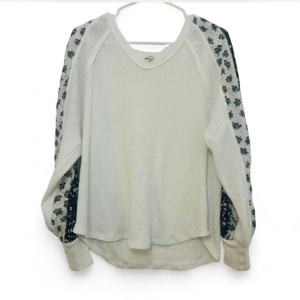 JODIFL—Floral Waffle Sweater